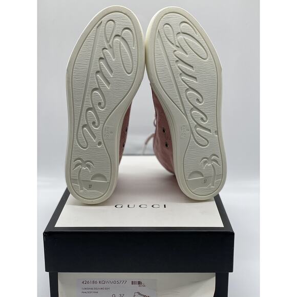 Gucci GG Print Canvas “Soft Pink” High-Top Sneakers Size 7.5 US / 37.5 EU - Picture 10 of 10